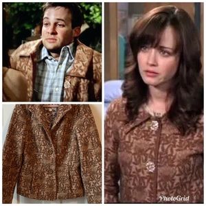 ASO Rory Gilmore Girls brown floral tapestry brocade jacket blazer vintage 00s